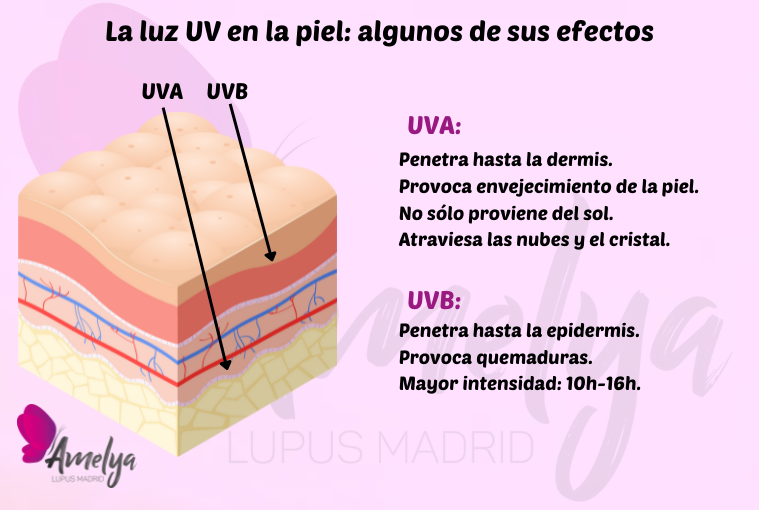Efectos de la luz UV e IR en la piel